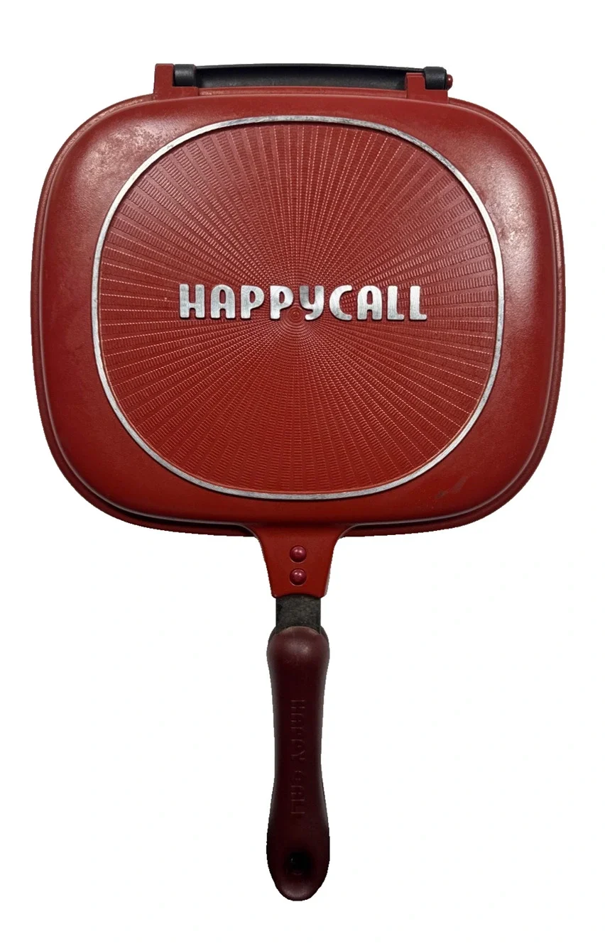 Happy Call Double Sided RED Frying Pan Griddle Camping